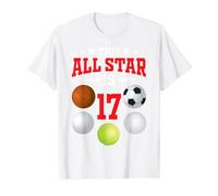 This All Star is 17 Year Old Sports Player 17th Birthday Value Graphic T-Shirt, Men, White, M