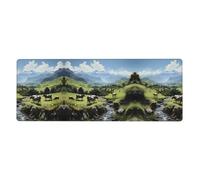 This Alpine Farm Cows Keyboard and Mouse pad, 12x31.5 inches in Size, is Designed for Computers, Consoles, Offices, and is Also Suitable for Games and Study.