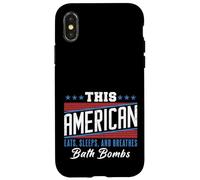 This American Eats Sleeps Breathes Bath Bombs Red White Blue Case for iPhone X/XS