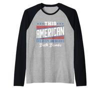 This American Eats Sleeps Breathes Bath Bombs Red White Blue Raglan Baseball Tee