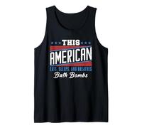 This American Eats Sleeps Breathes Bath Bombs Red White Blue Tank Top