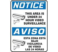 This Area Is Under 24 Hour Video Surveillance OSHA Notice Spanish/English Bilingual Sign, Plastic 14" x 10", Made in USA - AccuformNMC, SBMASE807VP
