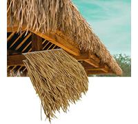 This Artificial Thatch Roofing for Outdoor Decorations, Fireproof Synthetic Material, Perfect for Patios, Tiki Huts, and Straw Thatching Roof Applications