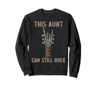 This Aunt Can Still Rock On Skeleton Hand Guitar Birthday Sweatshirt