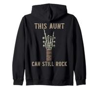 This Aunt Can Still Rock On Skeleton Hand Guitar Birthday Zip Hoodie