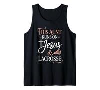 This Aunt Runs On Jesus and Lacrosse Tank Top