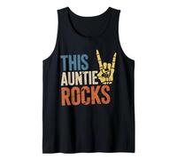 This Auntie Rocks Siblings Day Rock Music Skeleton Tank Top