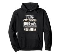 This Awesome Biker Was Born In November Birthday Gift Pullover Hoodie
