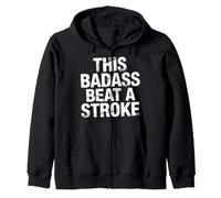 This Badass Beat A Stroke Stroke Warrior Survivor - Zip Hoodie