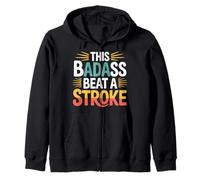 This Badass Beat A Stroke Stroke Warrior Survivor ||- Zip Hoodie