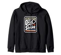 This Badass Beat A Stroke Stroke Warrior Survivor |||- Zip Hoodie