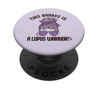 THIS BADASS IS A LUPUS WARRIOR Awareness Woman Meme ON BACK PopSockets Adhesive PopGrip