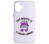 THIS BADASS IS A SJOGREN'S WARRIOR Purple Ribbon Meme Case for iPhone 16 Plus