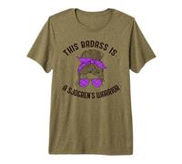 This Badass is A Sjogren's Warrior Purple Ribbon Meme Premium T-Shirt