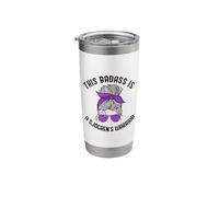 This Badass is A Sjogren's Warrior Purple Ribbon Meme Stainless Steel Insulated Tumbler