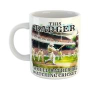 This Badger Would Rather Be Watching The Cricket Mug Gift for Cricket Fan or Cricketter, 11 oz Ceramic Mug, Secret Santa