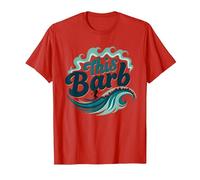This Barb: Surfer Girl Ocean Wave Retro T-Shirt, Men, Red, XL