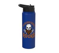 This Bearded Grandpa Rocks Cool Bearded Skull Father's Day Stainless Steel Insulated Water Bottle
