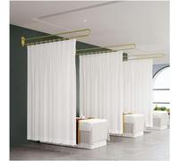 This Beauty Salon Partition Curtain, Curtain U-shaped Support Rod Track System, With Light-transmitting Privacy Partition Curtain For Room Separation (Color : White, Size : 230cm/2PCS)