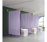 This Beauty Salon Partition Curtain, Curtain U-shaped Support Rod Track System, With Light-transmitting Privacy Partition Curtain For Room Separation (Color : Purple, Size : 200cm/2PCS)