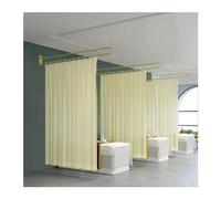 This Beauty Salon Room Divider Curtain, Wall Mounted Support Rod U Shape Metal Track With 2m High Thin Curtain, Privacy Screen Partition (Color : Blue-green, Size : 230cm)