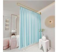This Beauty Salon Room Separation Curtain Hanging 2.2m Curtain, U-shaped Support Rod Track System, Hospital Privacy Screen Partition Curtain (Color : Light Yellow, Size : 230cm/1PCS)