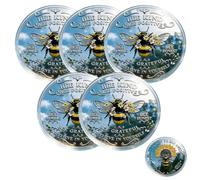 This bee-themed commemorative coin badge features a double-sided inspirational bee design, conveying a message of kindness and gratitude. The sunflower and laurel flower design makes it a unique (5)