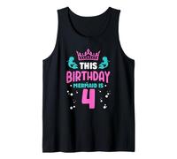 This Birthday Mermaid is 4 Mermaids Girls Birthday Mermaid Tank Top