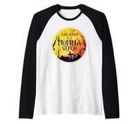 This Bitch is A Momma Witch Spooky Moon Halloween Raglan Baseball Tee