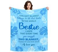 This Blanket Belongs To The Best Bestie In The World Gifts for Close Friend Best Soul Sister Throw Blanket for Girl Bestie Birthday Gifts Christmas Throw Decorations Blanket (Bestie-C)