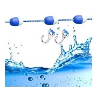 This Blue White Pool Safety Rope with Floats - 10 to 196 Ft, Durable Pool Divider Line for Shallow & Deep Ends, Plastic Buoy Separation Line (55m/180ft) for Safety
