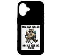 This Body Runs On Cold Beer And Chaos Trash Panda Lover Case for iPhone 16