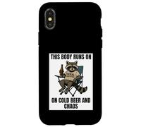 This Body Runs On Cold Beer And Chaos Trash Panda Lover Case for iPhone X/XS