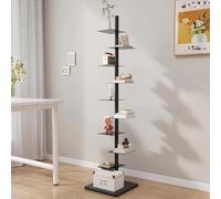 This Bookshelf, Metal Spine Vertical Tower for Small Spaces, Multipurpose Corner Bookcase, Tall Narrow Ladder Book Display for Home Office