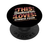 This Bookworm Loves Chinese Food | Reading & Takeout Humor PopSockets Adhesive PopGrip