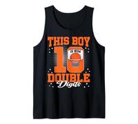 This Boy Double Digits Ten Basketball 10 Year Old Birthday Tank Top