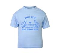 This boy is Getting Promoted to Big Brother (Thumbs up Sibling Announcement) Short Sleeve Cotton Toddler t Shirt, 2-3 Years, Pastel Blue