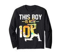 This Boy is Now 10 Years Old Cricket Player 10th Birthday Long Sleeve T-Shirt