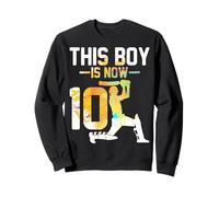 This Boy is Now 10 Years Old Cricket Player 10th Birthday Sweatshirt
