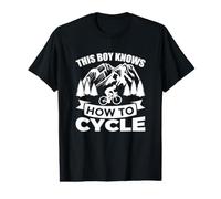 This Boy Knows How to Cycle Biker Mountain Bike Value Graphic T-Shirt