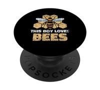 This Boy Loves Bees Bee Honeybee Beekeeper PopSockets Adhesive PopGrip