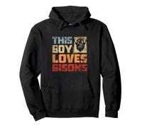 This Boy Loves Bisons American Buffalo Wildlife Bison Pullover Hoodie