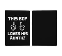 This Boy Loves His Auntie! Passport Holder Travel Passport Wallet Case | PU Leather Passport Protector, Travel Wallet with Credit Card Slots