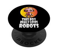 This boy really loves robots, Robotics for Kids Robot PopSockets Adhesive PopGrip