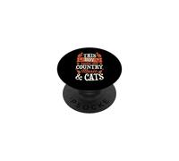 This Boy Runs On Country Music And Cats PopSockets Adhesive PopGrip