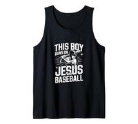 This Boy Runs On Jesus and Baseball Faith Tank Top