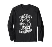 This Boy Runs On Jesus and Basketball Christian Long Sleeve T-Shirt