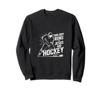This Boy Runs On Jesus And Hockey Christian Ice Hockey Sweatshirt