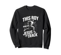 This Boy Runs On Jesus And Track Christian Runner Sweatshirt