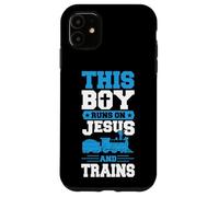 This Boy Runs On Jesus And Trains Christian Train Buff Case for iPhone 11